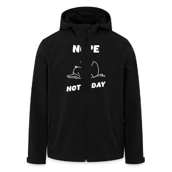 Nope Duck – Nothing will happen today! - Men’s Recycled Softshell Jacket by Stanley/Stella - black - Front - AI Model Male 185 light (185cm)