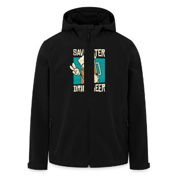 Save Water Drink Beer - Men’s Recycled Softshell Jacket by Stanley/Stella - black - Front - AI Model Male 185 light (185cm)