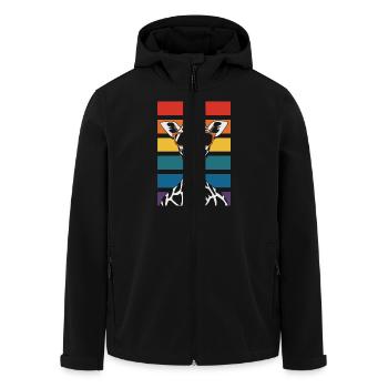 Giraffe mit sonnenbrille sunset - Recycelte Männer Softshell-Jacke von Stanley/Stella - Schwarz - Vorne - AI Model Male 185 light (185cm)