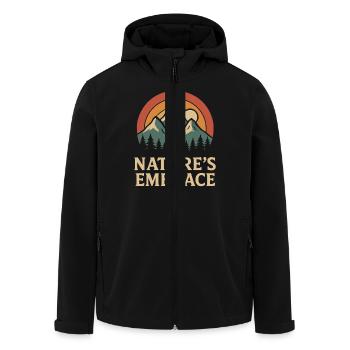 Proximité avec la nature Montagnes Coucher de soleil - Veste softshell homme en polyester recyclé Stanley/Stella - noir - Devant - AI Model Male 185 light (185cm)