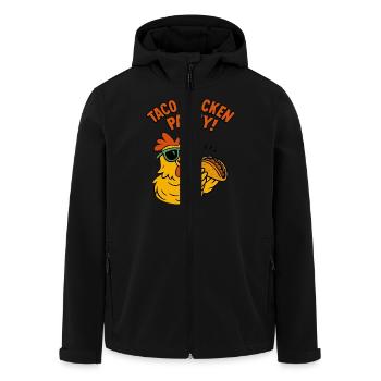 Süßes Huhn isst Taco Lustiger Spruch - Recycelte Männer Softshell-Jacke von Stanley/Stella - Schwarz - Vorne - AI Model Male 185 light (185cm)