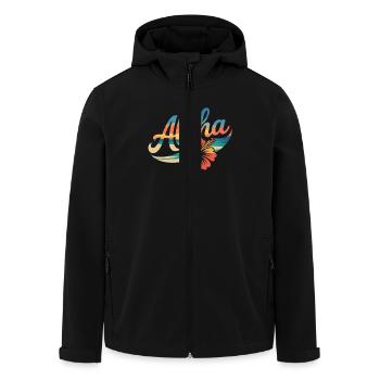 Aloha Summer Hibiscus Beach Sunset - Men’s Recycled Softshell Jacket by Stanley/Stella - black - Front - AI Model Male 185 light (185cm)