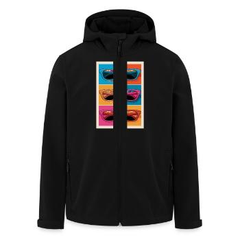 Bunte Sonnenbrillen Pop-Art Stil - Recycelte Männer Softshell-Jacke von Stanley/Stella - Schwarz - Vorne - AI Model Male 185 light (185cm)