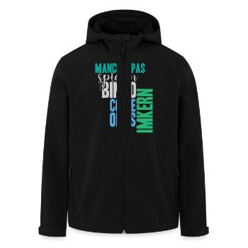 Bienenzucht Imker Imkerei Lustig Bienen Spruch - Recycelte Männer Softshell-Jacke von Stanley/Stella - Schwarz - Vorne - AI Model Male 185 light (185cm)