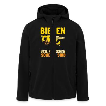 Bienenzucht Imker Imkerei Lustig Bienen Spruch - Recycelte Männer Softshell-Jacke von Stanley/Stella - Schwarz - Vorne - AI Model Male 185 light (185cm)