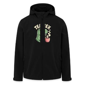 Funny tea design with Tea rex - Men’s Recycled Softshell Jacket by Stanley/Stella - black - Front - AI Model Male 185 light (185cm)