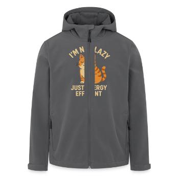 I'm Not Lazy Just Energy Saving Cat - Men’s Recycled Softshell Jacket by Stanley/Stella - anthracite - Front - AI Model Male 185 light (185cm)