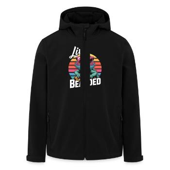 Live Bearded! Bartagame Reptil Terraristik - Recycelte Männer Softshell-Jacke von Stanley/Stella - Schwarz - Vorne - AI Model Male 185 light (185cm)