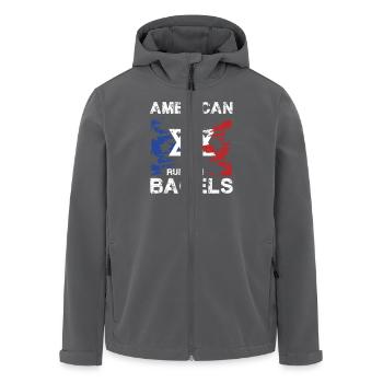American Runs On Bagels Mit Sternmotiv Und - Recycelte Männer Softshell-Jacke von Stanley/Stella - Anthrazit - Vorne - AI Model Male 185 light (185cm)