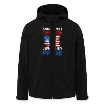 Américain Par choix Juif Par Fierté Drapeau Design - Veste softshell homme en polyester recyclé Stanley/Stella - noir - Devant - AI Model Male 185 light (185cm)