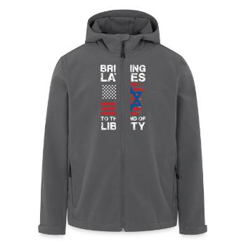 Amener les latkes sur la terre de la liberté – - Veste softshell homme en polyester recyclé Stanley/Stella - charbon - Devant - AI Model Male 185 light (185cm)
