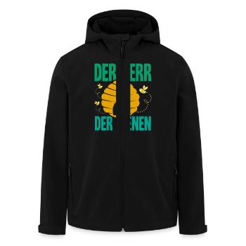 Hobbyimker Imker Bienen Flüsterer Imkern Honig - Recycelte Männer Softshell-Jacke von Stanley/Stella - Schwarz - Vorne - AI Model Male 185 light (185cm)