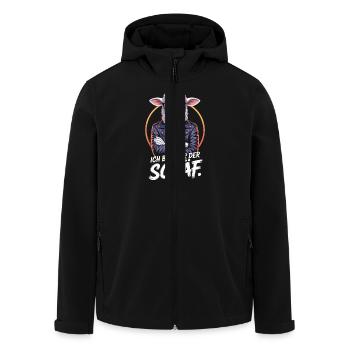 Cooles Schaf Mit Sonnenbrille Und Lederjacke - Recycelte Männer Softshell-Jacke von Stanley/Stella - Schwarz - Vorne - AI Model Male 185 light (185cm)