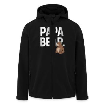 Papa Bear – Lustiges Design für Väter - Recycelte Männer Softshell-Jacke von Stanley/Stella - Schwarz - Vorne - AI Model Male 185 light (185cm)