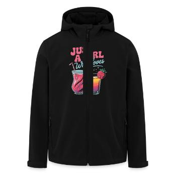 Juste une fille qui aime les vacances et les cocktails - Veste softshell homme en polyester recyclé Stanley/Stella - noir - Devant - AI Model Male 185 light (185cm)