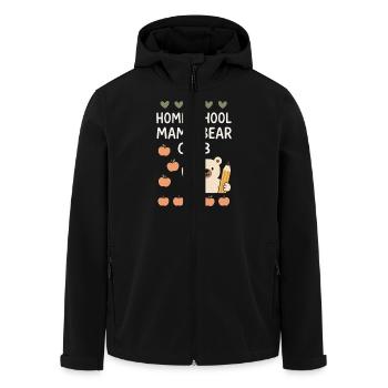 Maman scolarisée à la maison Maman Ours Cadeau d’école à la maison - Veste softshell homme en polyester recyclé Stanley/Stella - noir - Devant - AI Model Male 185 light (185cm)