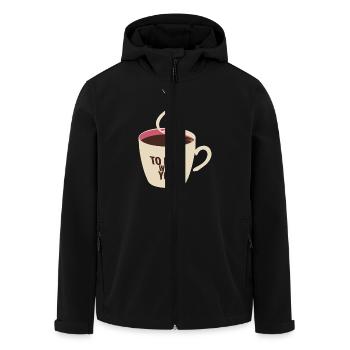 COFFEE TO HELL WITH YOU - Men’s Recycled Softshell Jacket by Stanley/Stella - black - Front - AI Model Male 185 light (185cm)