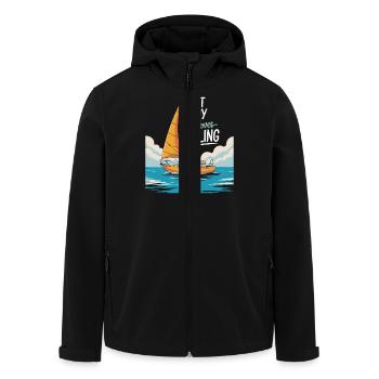 Juste un gars qui aime la voile – Sail Design - Veste softshell homme en polyester recyclé Stanley/Stella - noir - Devant - AI Model Male 185 light (185cm)