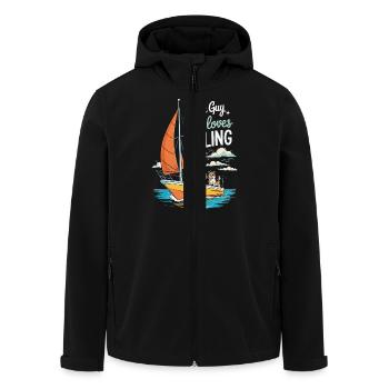 Juste un gars qui aime la voile – Sail Design - Veste softshell homme en polyester recyclé Stanley/Stella - noir - Devant - AI Model Male 185 light (185cm)