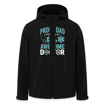 Fier papa d’un médecin génial - Veste softshell homme en polyester recyclé Stanley/Stella - noir - Devant - AI Model Male 185 light (185cm)