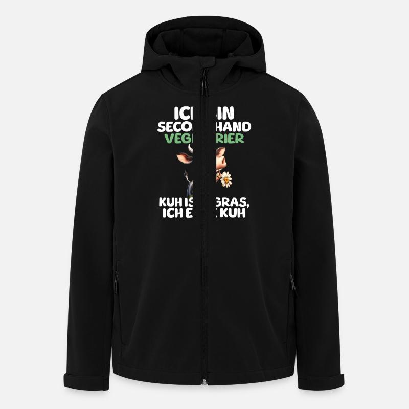 Second Hand Vegetarier - Recycelte Männer Softshell-Jacke von Stanley/Stella - Schwarz