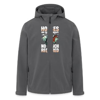 Les chevaux sont la meilleure thérapie, pas un canapé - Veste softshell homme en polyester recyclé Stanley/Stella - charbon - Devant - AI Model Male 185 light (185cm)
