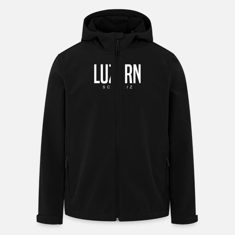 Lucerne Switzerland - Men’s Recycled Softshell Jacket by Stanley/Stella - black