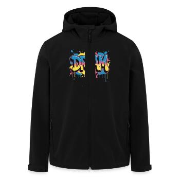 Un design de graffiti DREAM plein de couleurs et de motivation - Veste softshell homme en polyester recyclé Stanley/Stella - noir - Devant - AI Model Male 185 light (185cm)