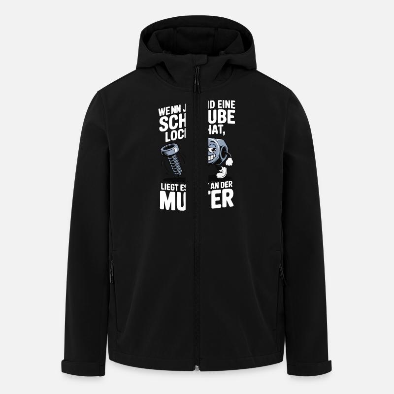 Wenn jemand eine Schraube locker hat Mutter Spruch - Recycelte Männer Softshell-Jacke von Stanley/Stella - Schwarz