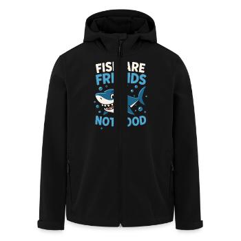 Fische Sind Freunde Nicht Essen - Recycelte Männer Softshell-Jacke von Stanley/Stella - Schwarz - Vorne - AI Model Male 185 light (185cm)