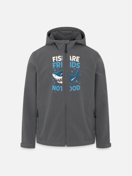 Fish Are Friends Don't Eat - Men’s Recycled Softshell Jacket by Stanley/Stella - black