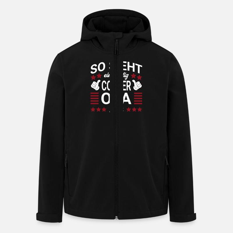 Cooler Opa Style - Recycelte Männer Softshell-Jacke von Stanley/Stella - Schwarz