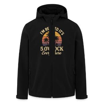I'm retired: it's 5 a.m. everywhere - Men’s Recycled Softshell Jacket by Stanley/Stella - black - Front - AI Model Male 185 light (185cm)