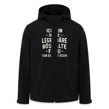 Legendary Evil Old Woman – Statement - Men’s Recycled Softshell Jacket by Stanley/Stella - black - Front - AI Model Male 185 light (185cm)