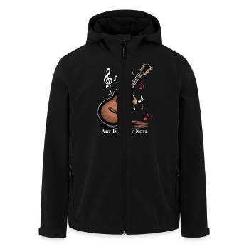 ART IN EVERY NOTE - Men’s Recycled Softshell Jacket by Stanley/Stella - black - Front - AI Model Male 185 light (185cm)
