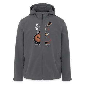 ART IN EVERY NOTE - Men’s Recycled Softshell Jacket by Stanley/Stella - anthracite - Front - AI Model Male 185 light (185cm)
