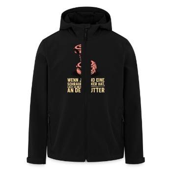 Wenn jemand eine Schraube locker hat Mutter Spruch - Recycelte Männer Softshell-Jacke von Stanley/Stella - Schwarz - Vorne - AI Model Male 185 light (185cm)