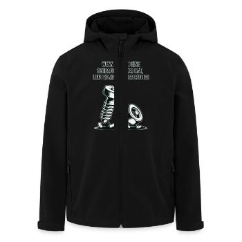 Wenn jemand eine Schraube locker hat Mutter Spruch - Recycelte Männer Softshell-Jacke von Stanley/Stella - Schwarz - Vorne - AI Model Male 185 light (185cm)