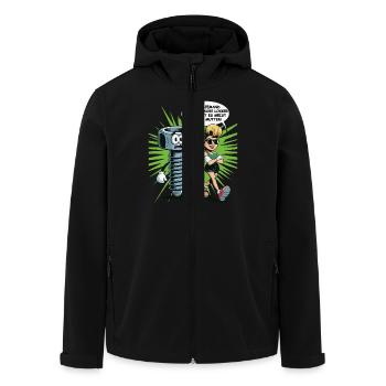 Wenn jemand eine Schraube locker hat Mutter Spruch - Recycelte Männer Softshell-Jacke von Stanley/Stella - Schwarz - Vorne - AI Model Male 185 light (185cm)