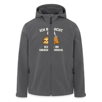 Not lazy – only in energy-saving mode - Men’s Recycled Softshell Jacket by Stanley/Stella - anthracite - Front - AI Model Male 185 light (185cm)