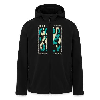 1984 Anniversaire 1984 Millésime 1984 Cadeau 1984 - Veste softshell homme en polyester recyclé Stanley/Stella - noir - Devant - AI Model Male 185 light (185cm)