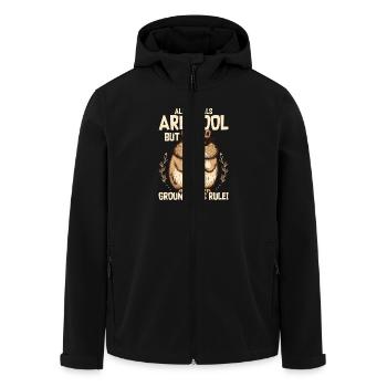 All Animals Are Cool But Groundhogs Rule! - Men’s Recycled Softshell Jacket by Stanley/Stella - black - Front - AI Model Male 185 light (185cm)