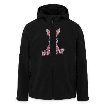 Cool bunny with sunglasses and chewing gum - - Men’s Recycled Softshell Jacket by Stanley/Stella - black - Front - AI Model Male 185 light (185cm)