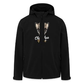 Chihuahua Mom Funny Illustration With Glasses And - Men’s Recycled Softshell Jacket by Stanley/Stella - black - Front - AI Model Male 185 light (185cm)