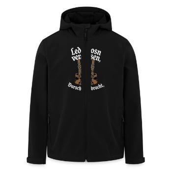 Lederhosn vergessen, Durscht mitbracht - Recycelte Männer Softshell-Jacke von Stanley/Stella - Schwarz - Vorne - AI Model Male 185 light (185cm)