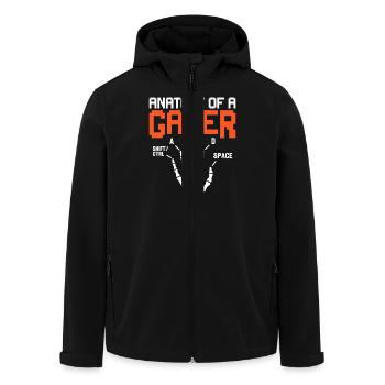 Anatomie eines Gamer Skelett Lustiges Gaming Geschenk - Recycelte Männer Softshell-Jacke von Stanley/Stella - Schwarz - Vorne - AI Model Male 185 light (185cm)