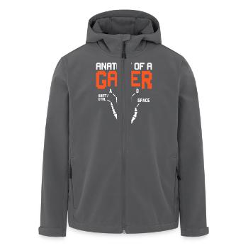 Anatomie eines Gamer Skelett Lustiges Gaming Geschenk - Recycelte Männer Softshell-Jacke von Stanley/Stella - Anthrazit - Vorne - AI Model Male 185 light (185cm)