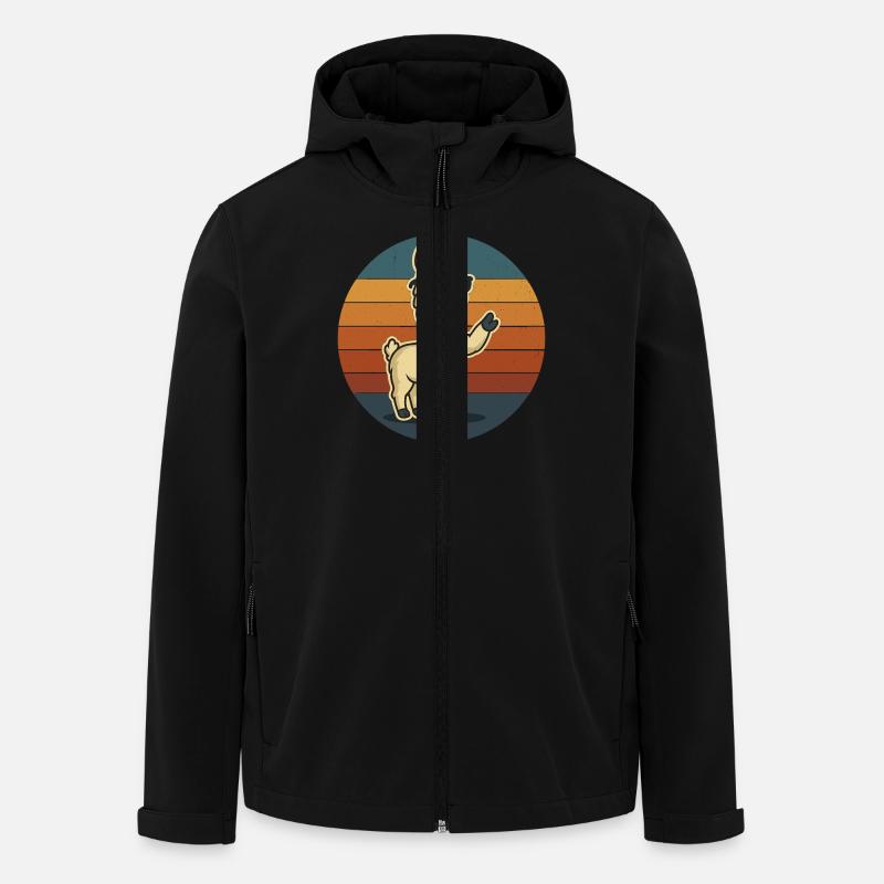 Cool llama with sunglasses and peace - Men’s Recycled Softshell Jacket by Stanley/Stella - black