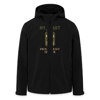 Fière armée sœur militaire frère sœur service famille - Veste softshell homme en polyester recyclé Stanley/Stella - noir - Devant - AI Model Male 185 light (185cm)