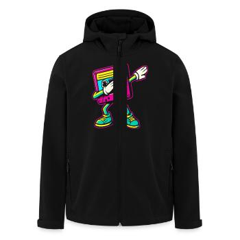Années 80 Cassette Dabbing des années 90 - Veste softshell homme en polyester recyclé Stanley/Stella - noir - Devant - AI Model Male 185 light (185cm)